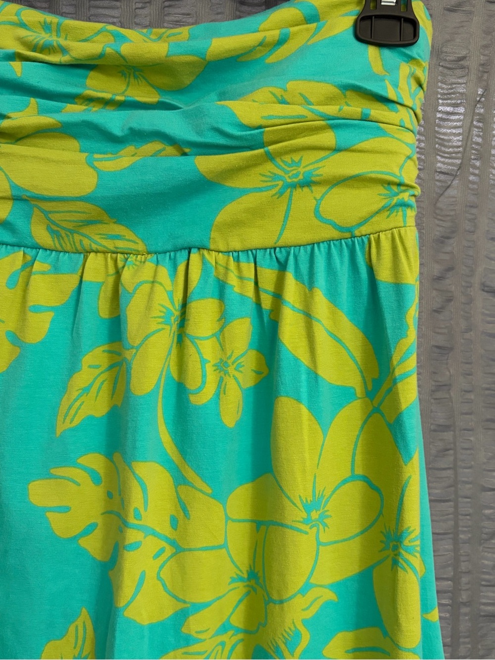 Tommy Bahama Summer Dress Green Teal Floral Strapless Supima Cotton XS - Picture 2 of 9